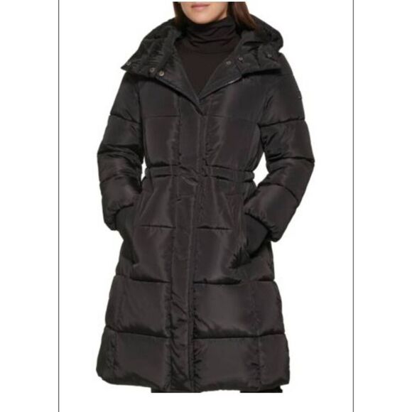 NWOT Kenneth Cole Anorak Puffer Coat Jacket: Warm Comfy Flattering Fit & Flare - Picture 2 of 14